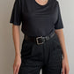 Pure silk black t-shirt