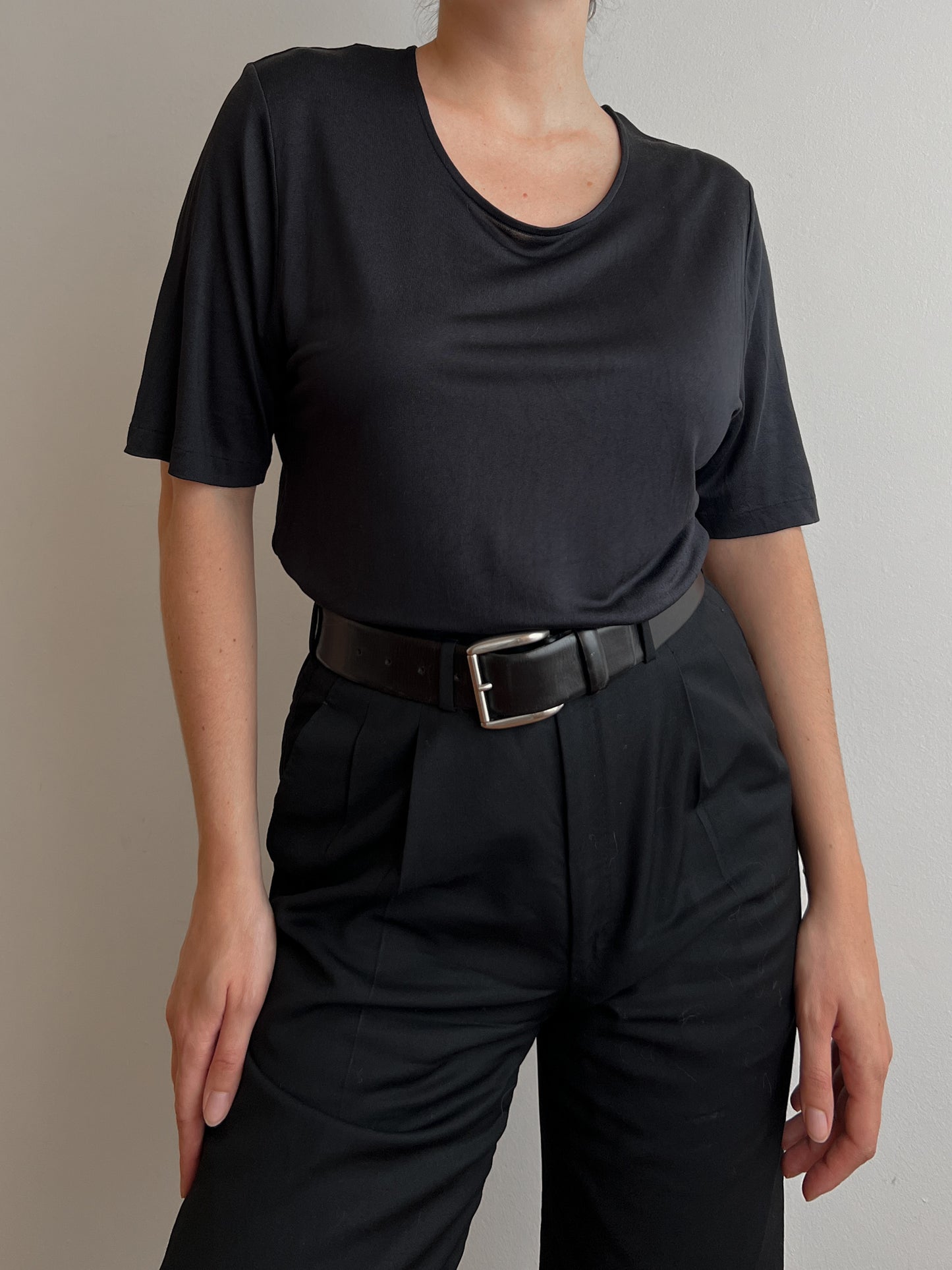 Pure silk black t-shirt