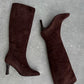 Casadei real suede brown boots