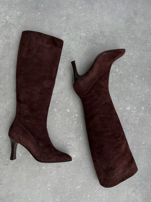 Casadei real suede brown boots