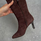 Casadei real suede brown boots