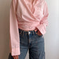 Pure cotton pink crossed shirt