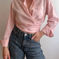 Pure cotton pink crossed shirt