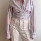 Pure cotton striped crossed shirt