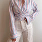 Pure cotton striped crossed shirt