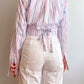 Pure cotton striped crossed shirt