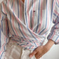 Pure cotton striped crossed shirt