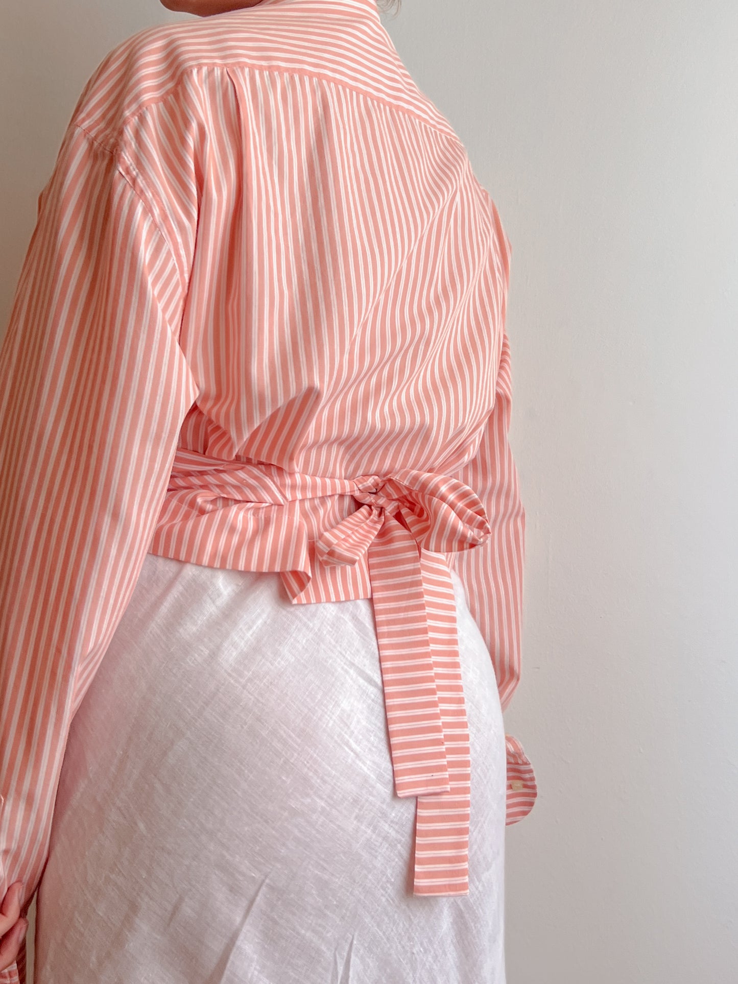 Pure cotton striped crossed shirt