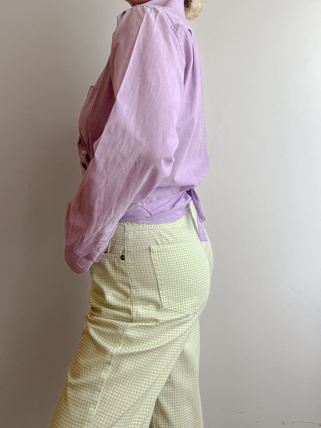 Pure cotton lilac crossed shirt