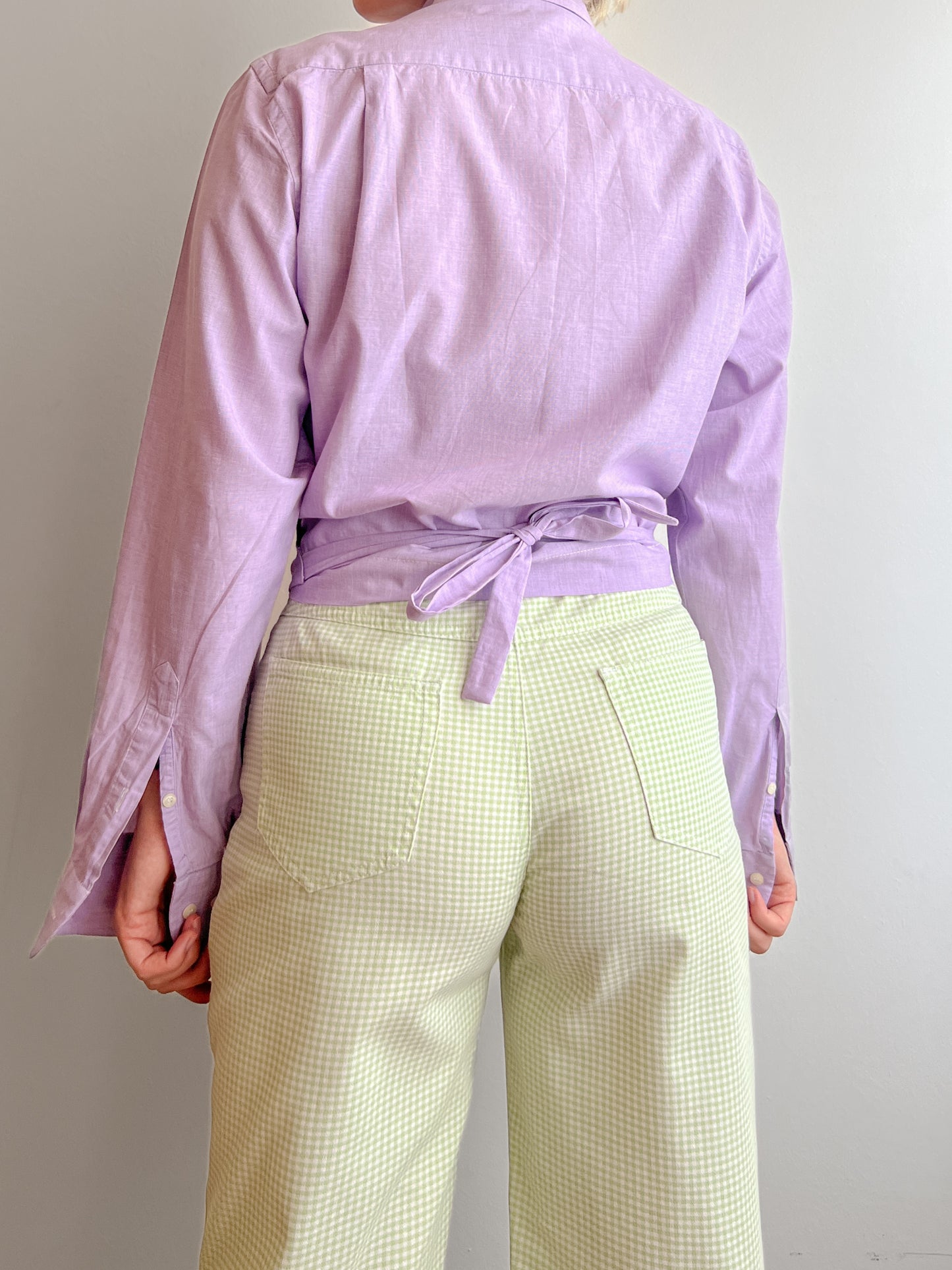 Pure cotton lilac crossed shirt