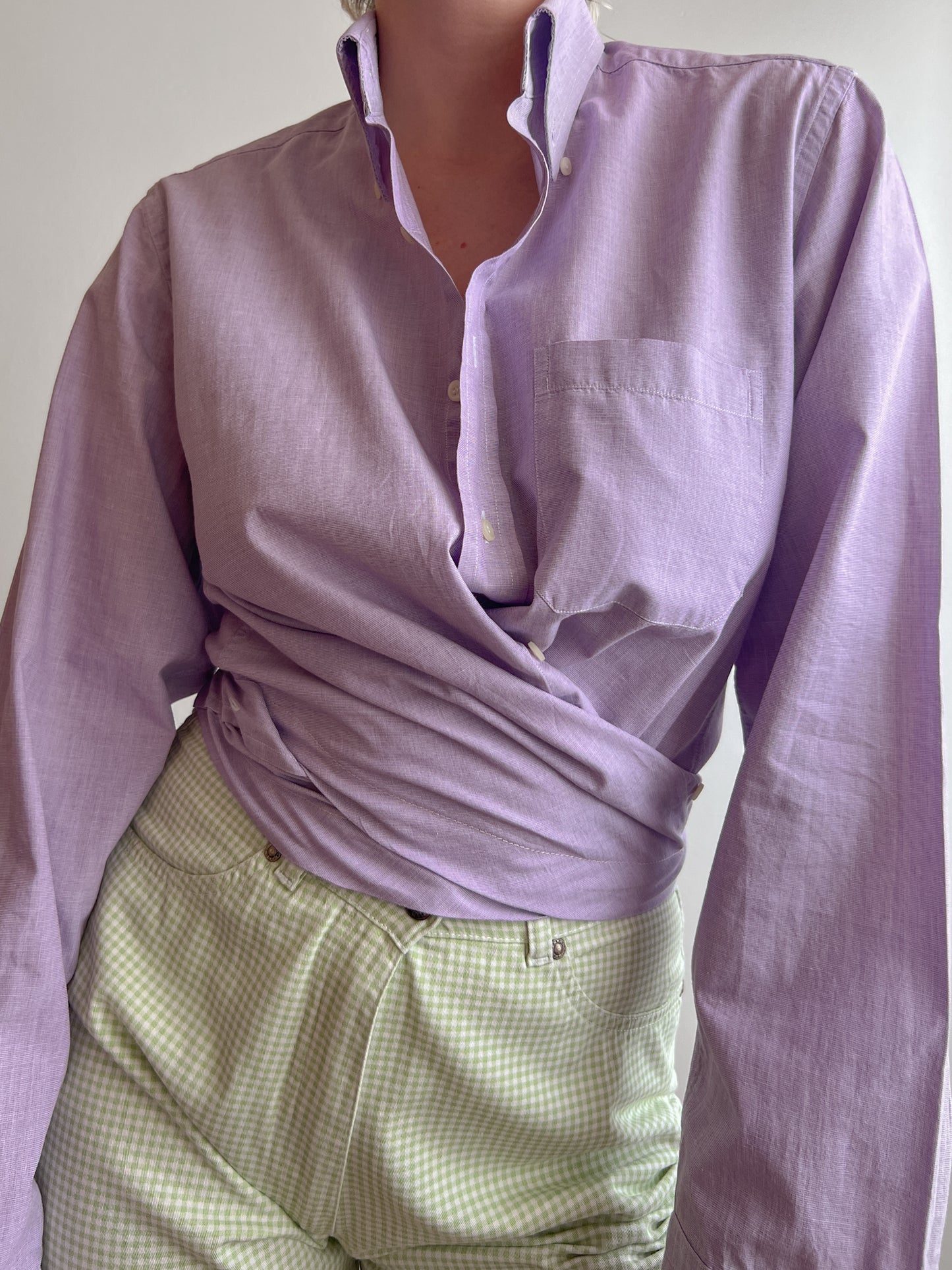 Pure cotton lilac crossed shirt