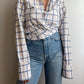 Pure cotton checked crossed shirt