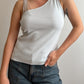 Viscose light blue one shoulder top