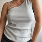 Viscose light blue one shoulder top