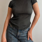 Pure viscose dark grey t-shirt