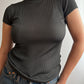 Pure viscose dark grey t-shirt