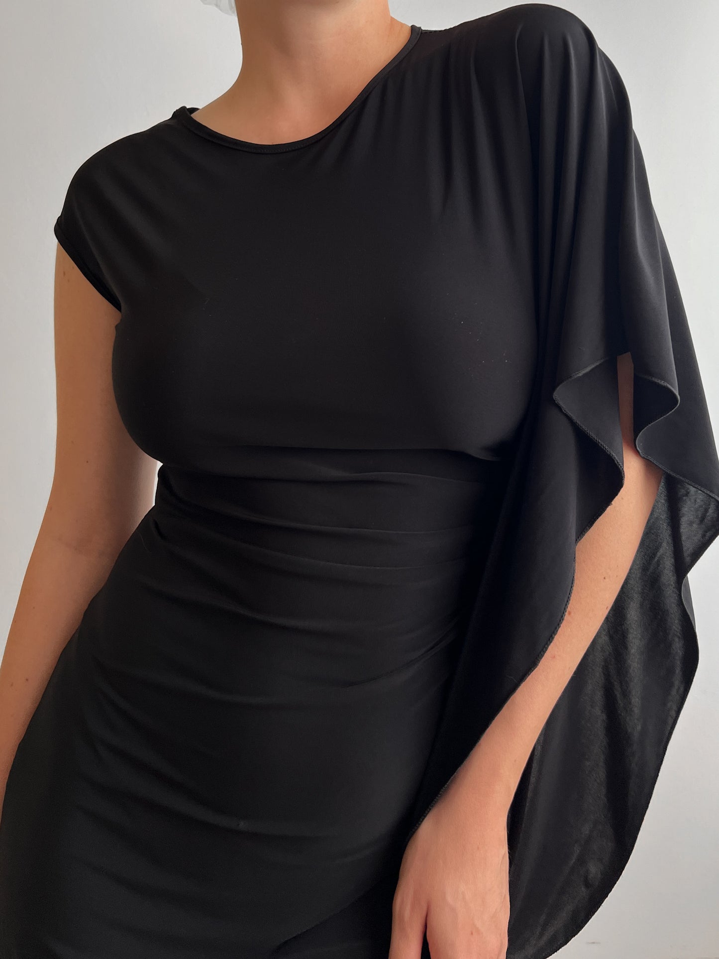 Viscose black top/mini dress