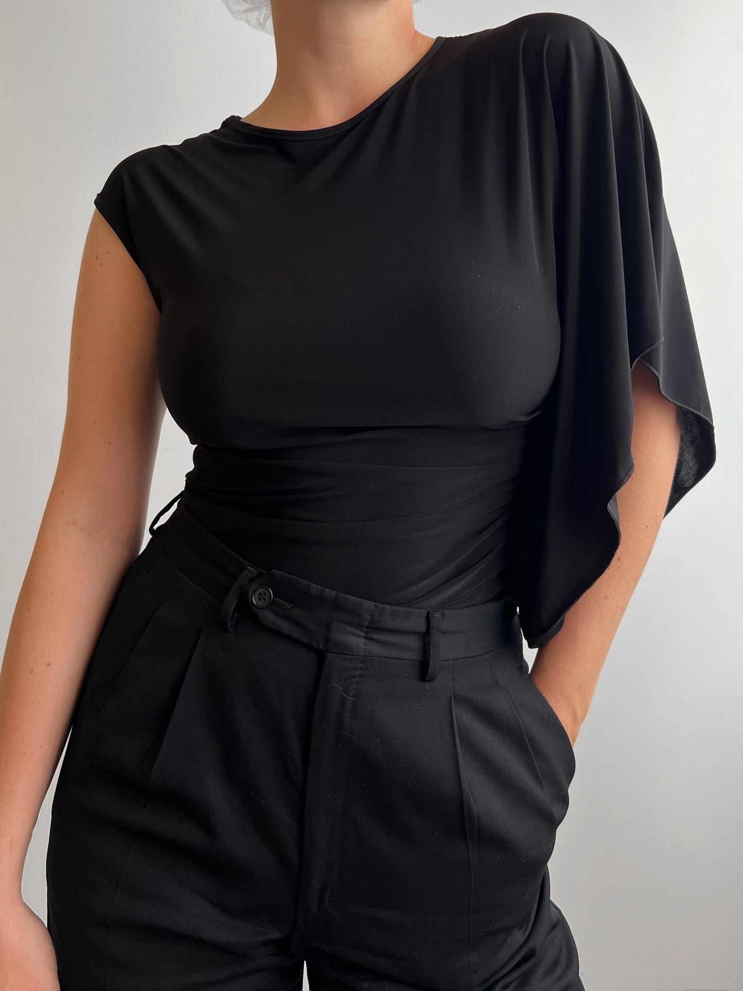 Viscose black top/mini dress