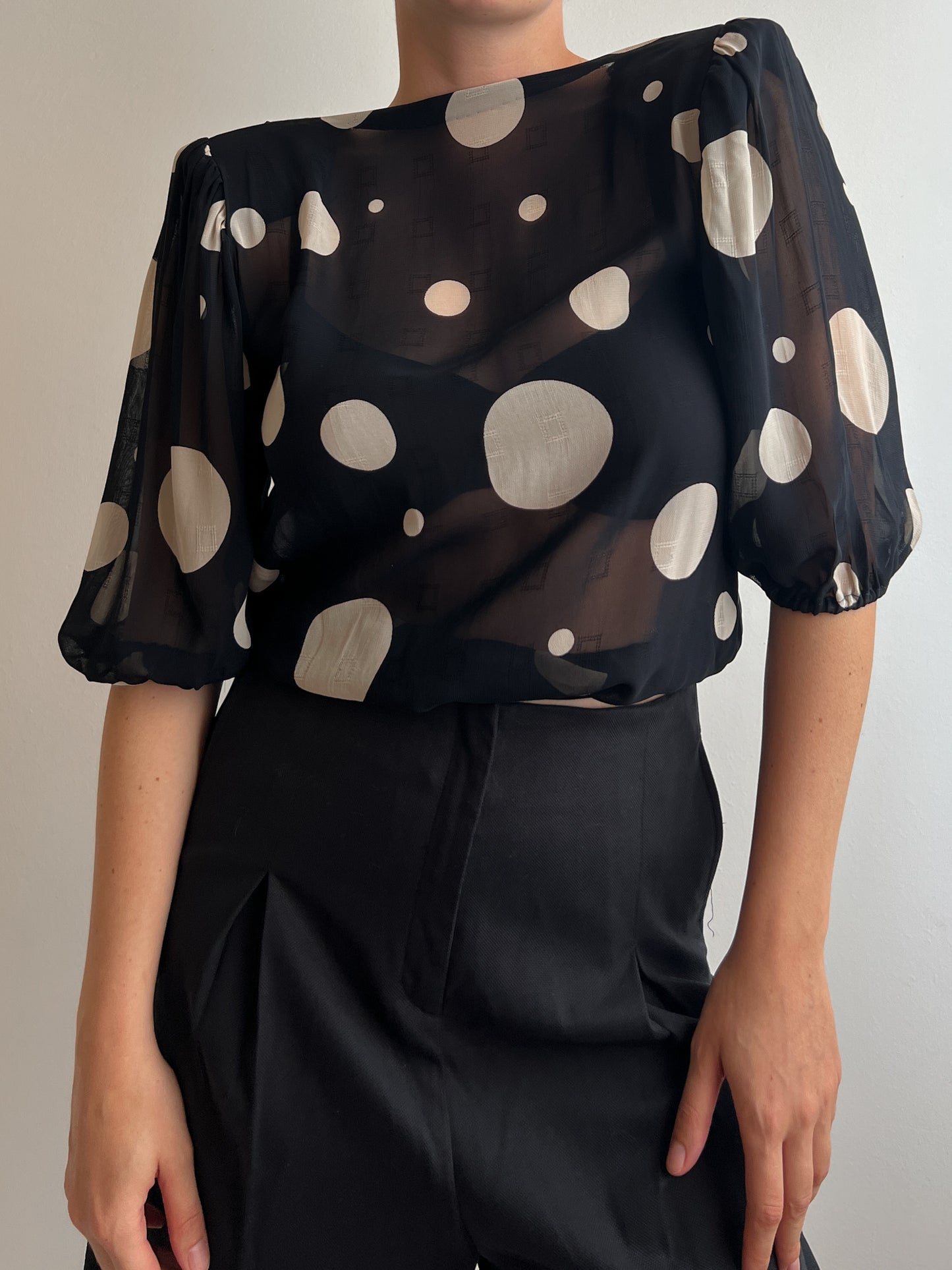 Pure silk pois blouse