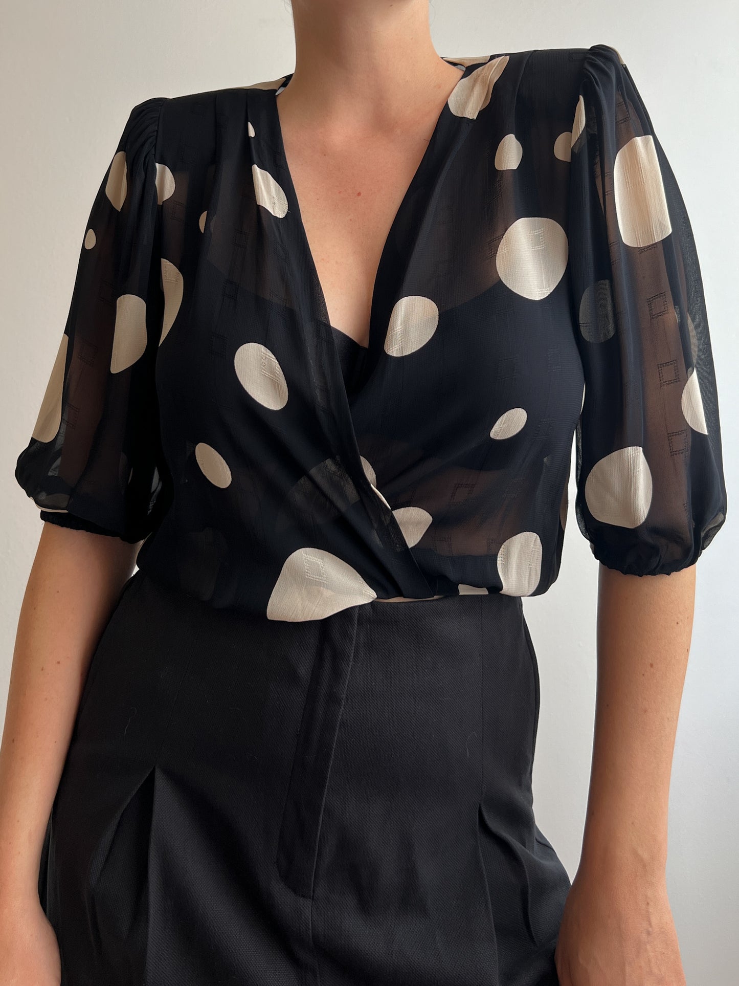 Pure silk pois blouse