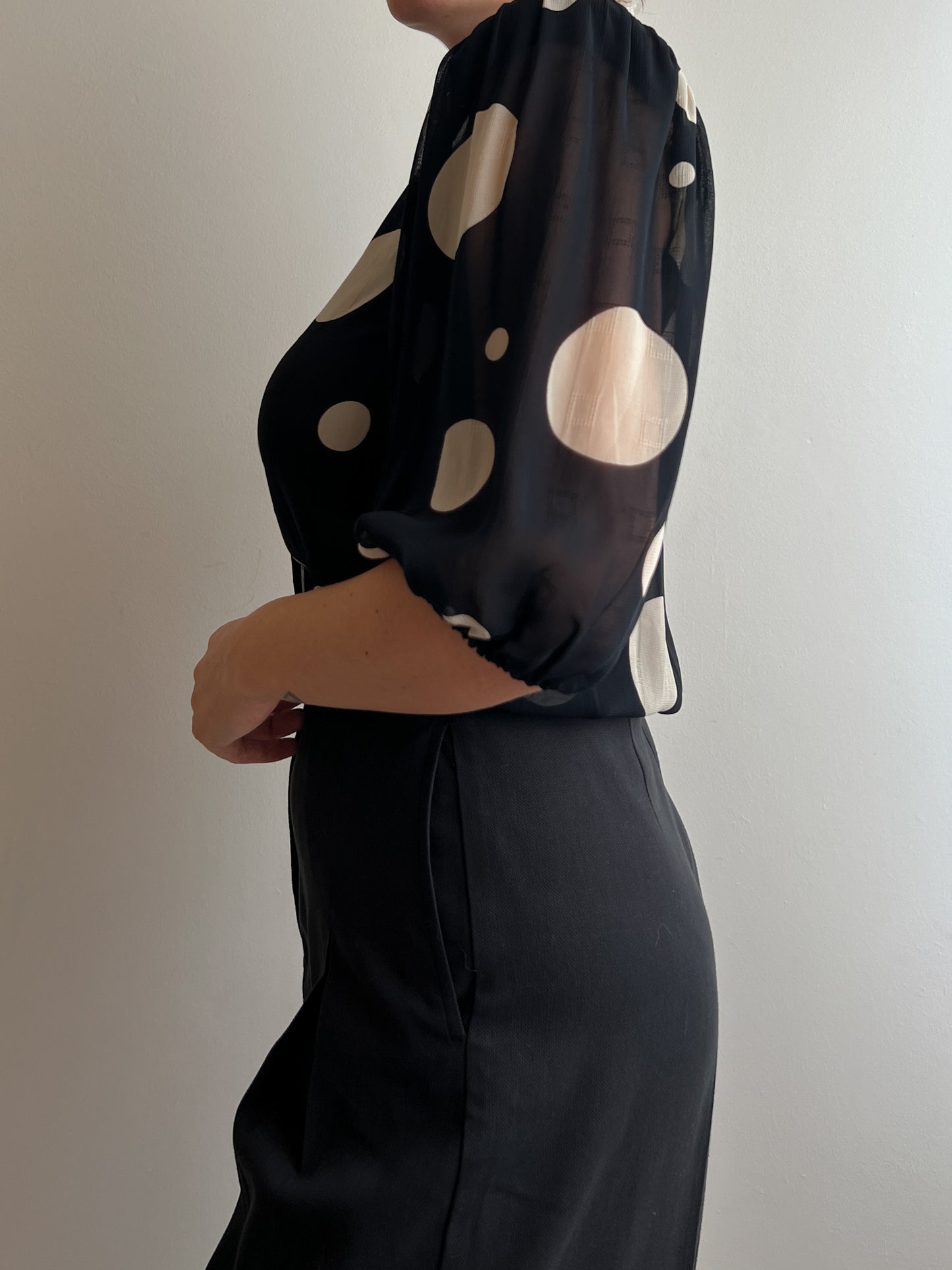 Pure silk pois blouse