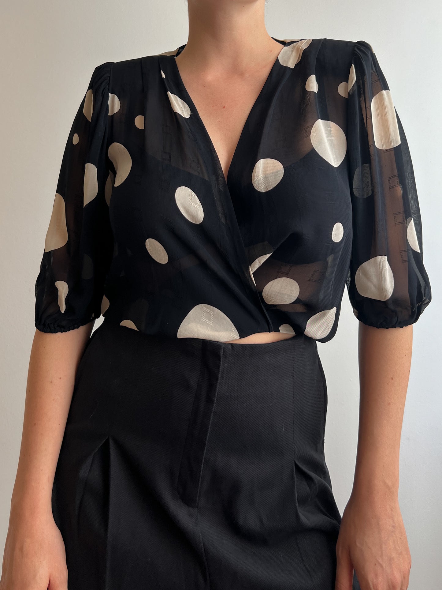 Pure silk pois blouse