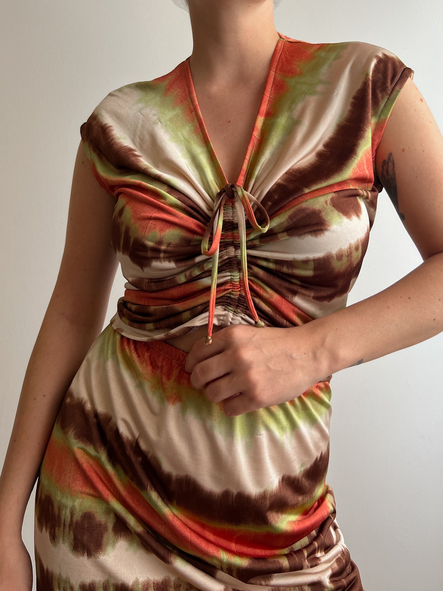 Viscose blend tie dye suit