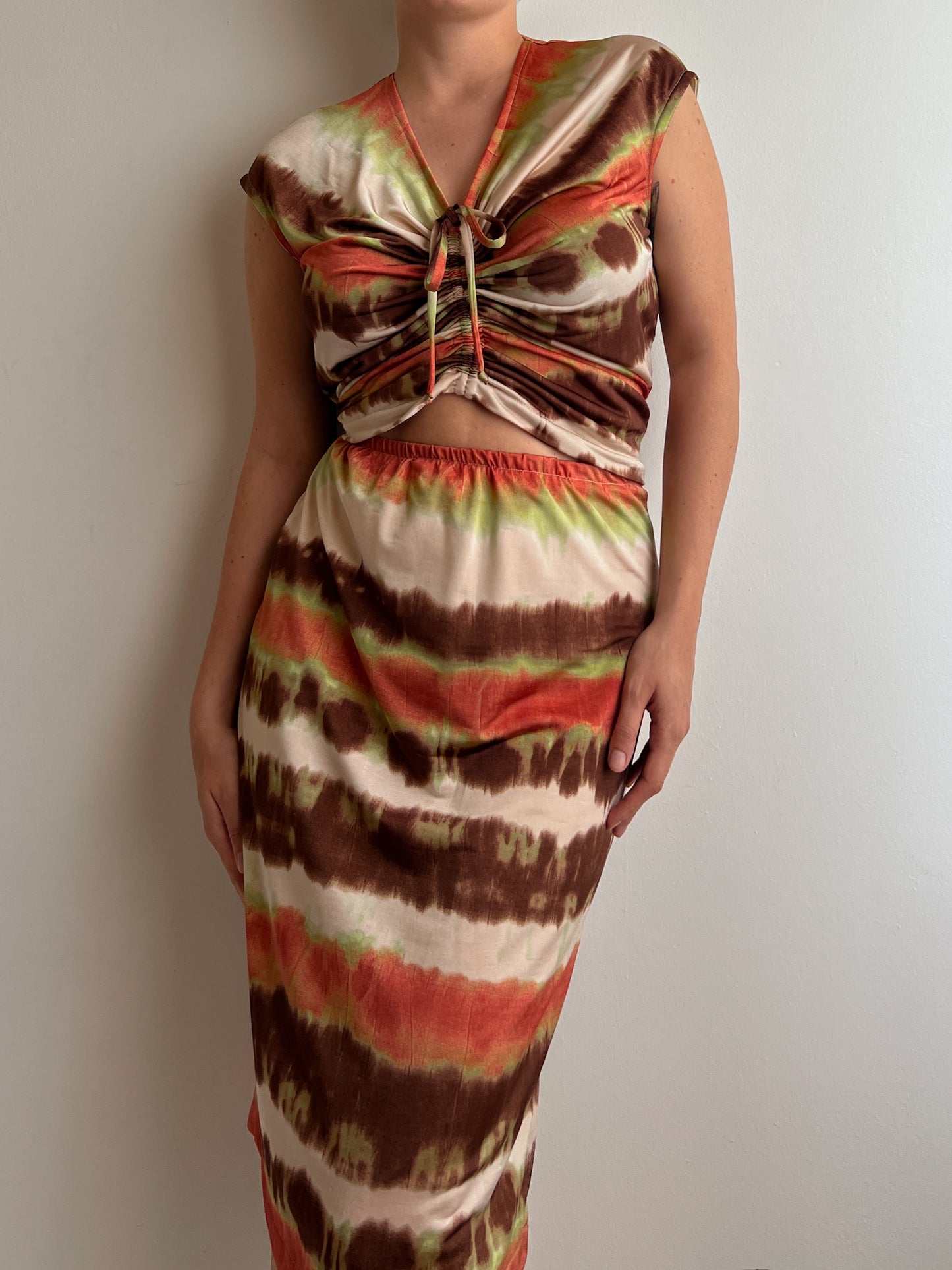 Viscose blend tie dye suit