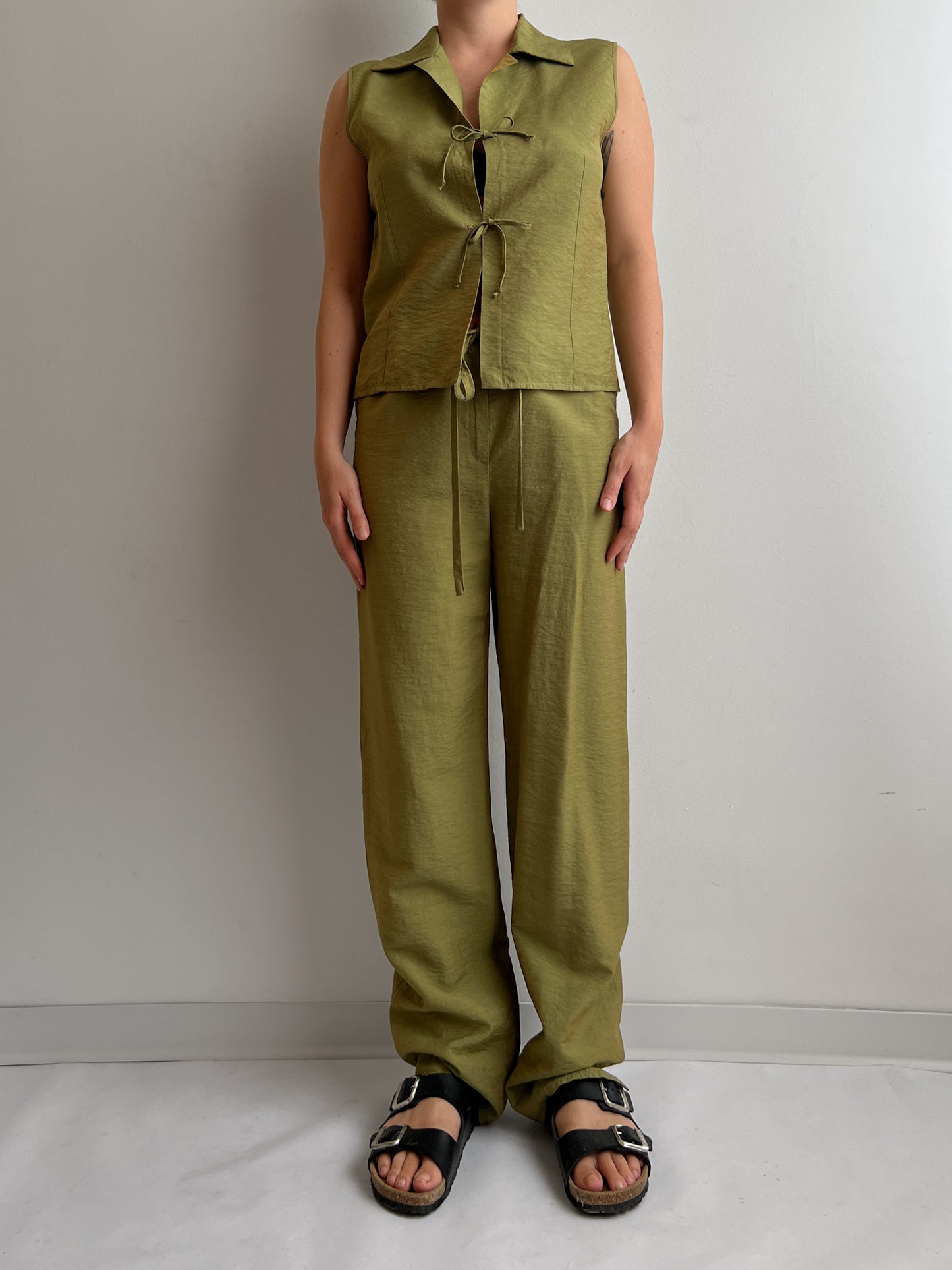 Viscose olive green suit