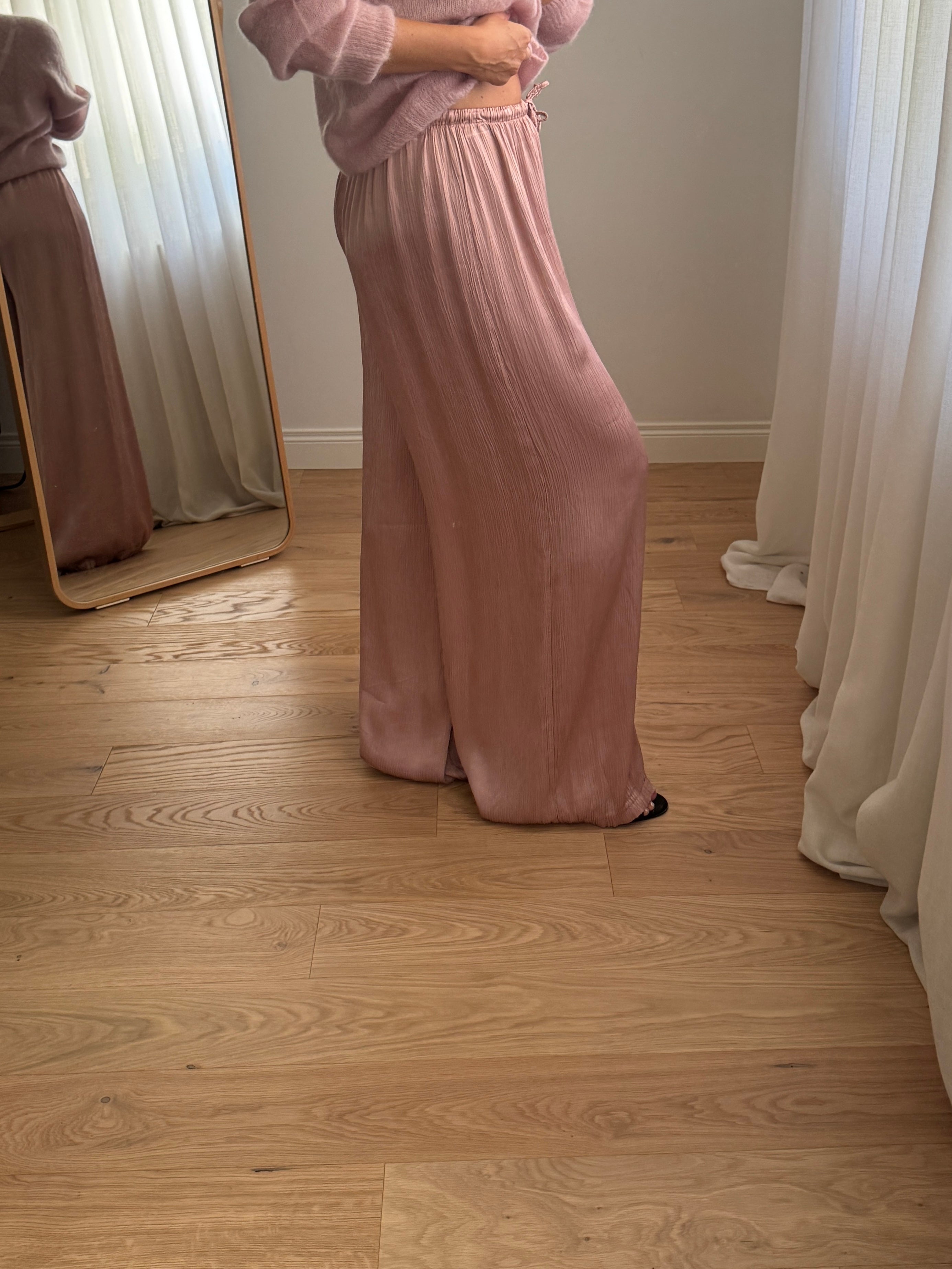 Pantaloni in viscosa - Powder Pink