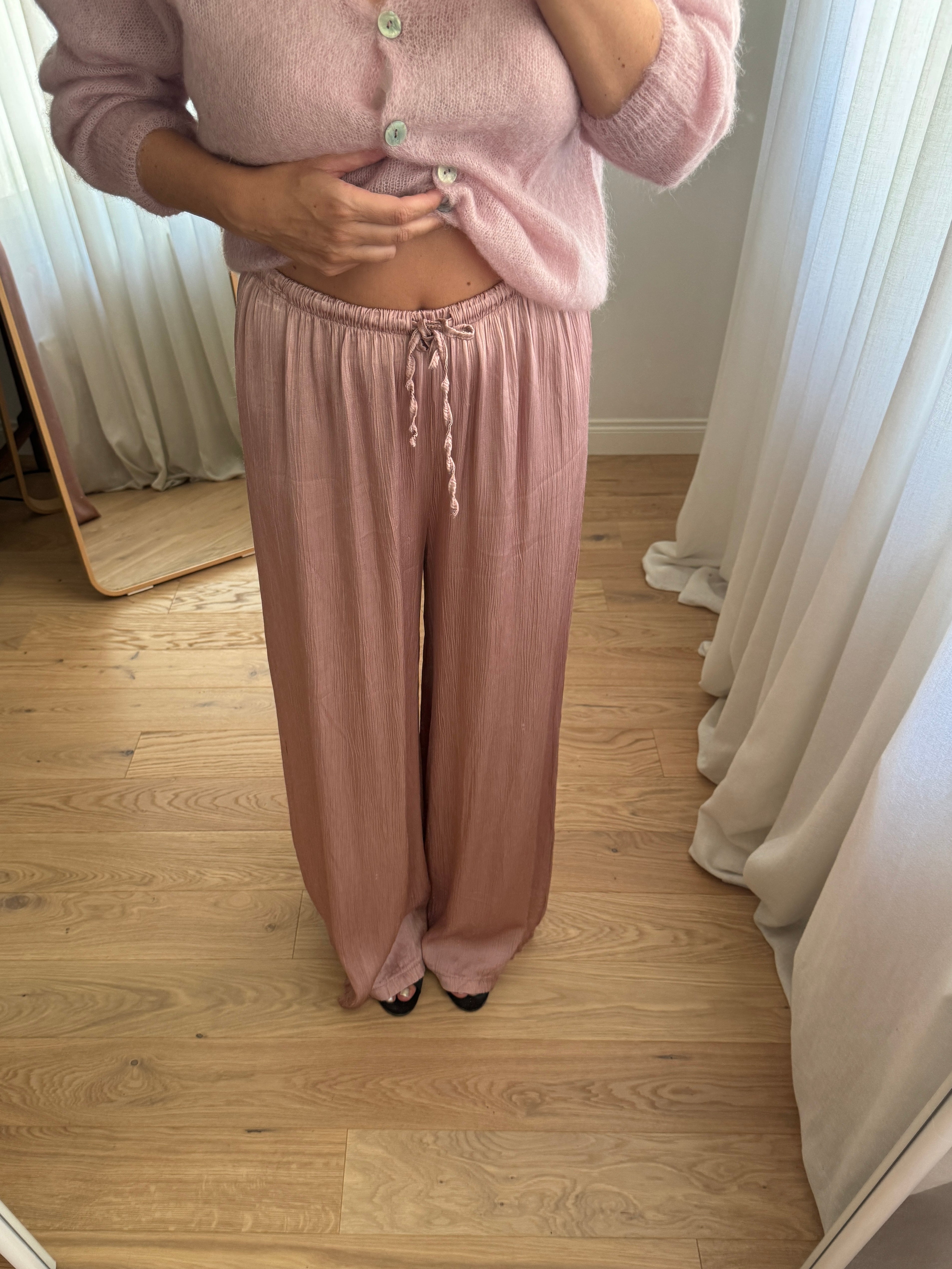 Pantaloni in viscosa - Powder Pink