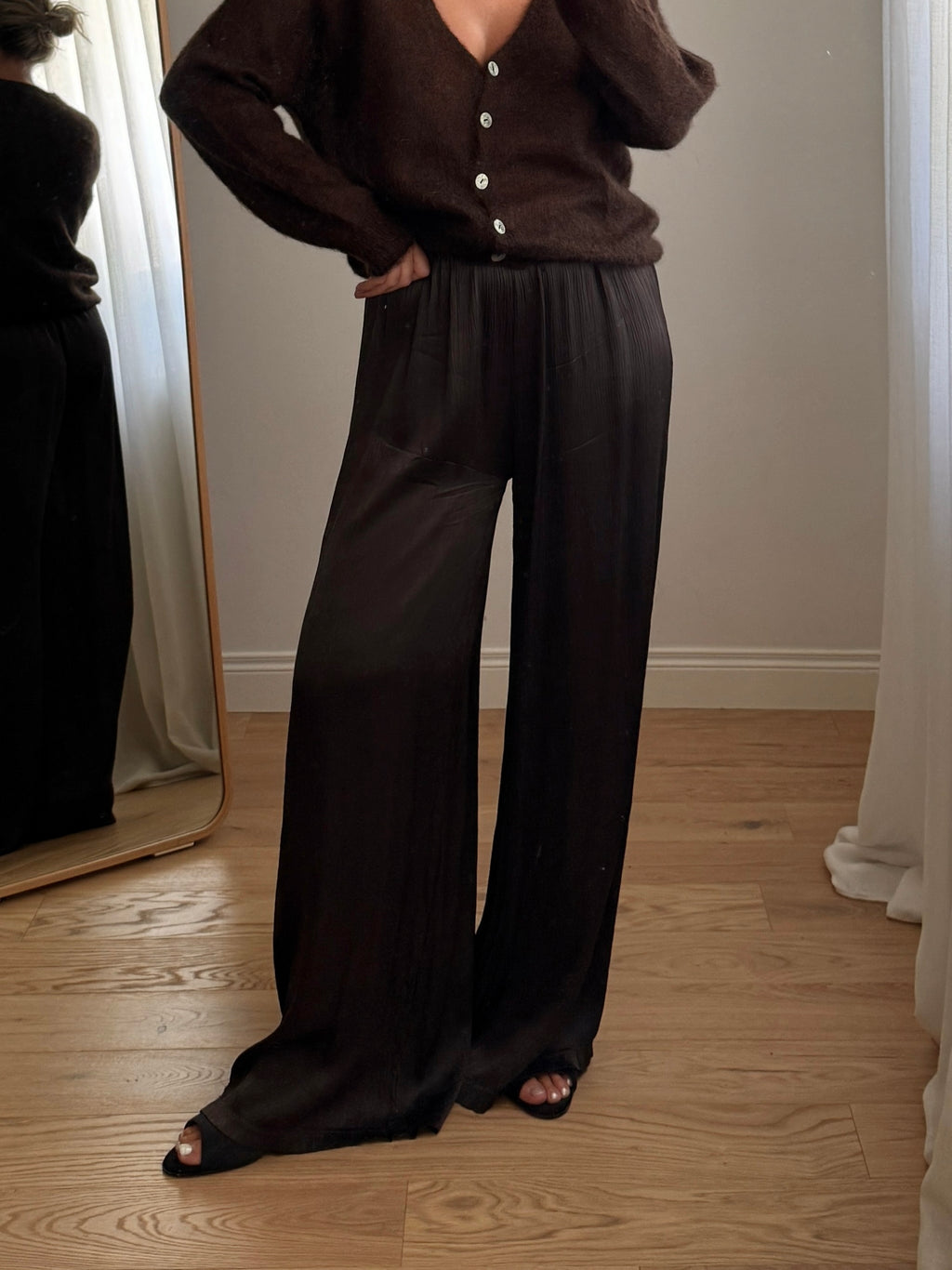 Pantaloni in viscosa - Chocolate