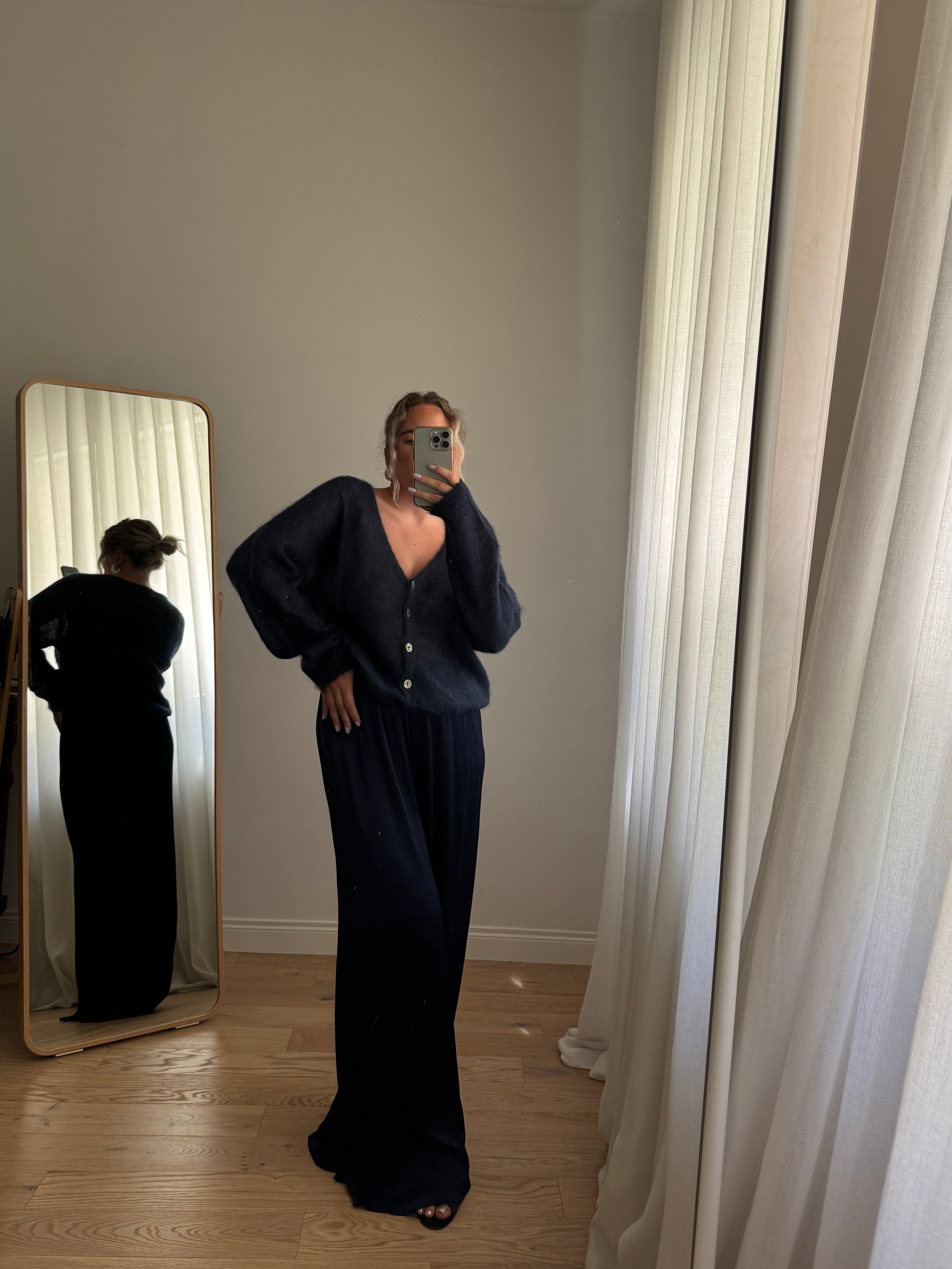 Pantaloni in viscosa - Navy