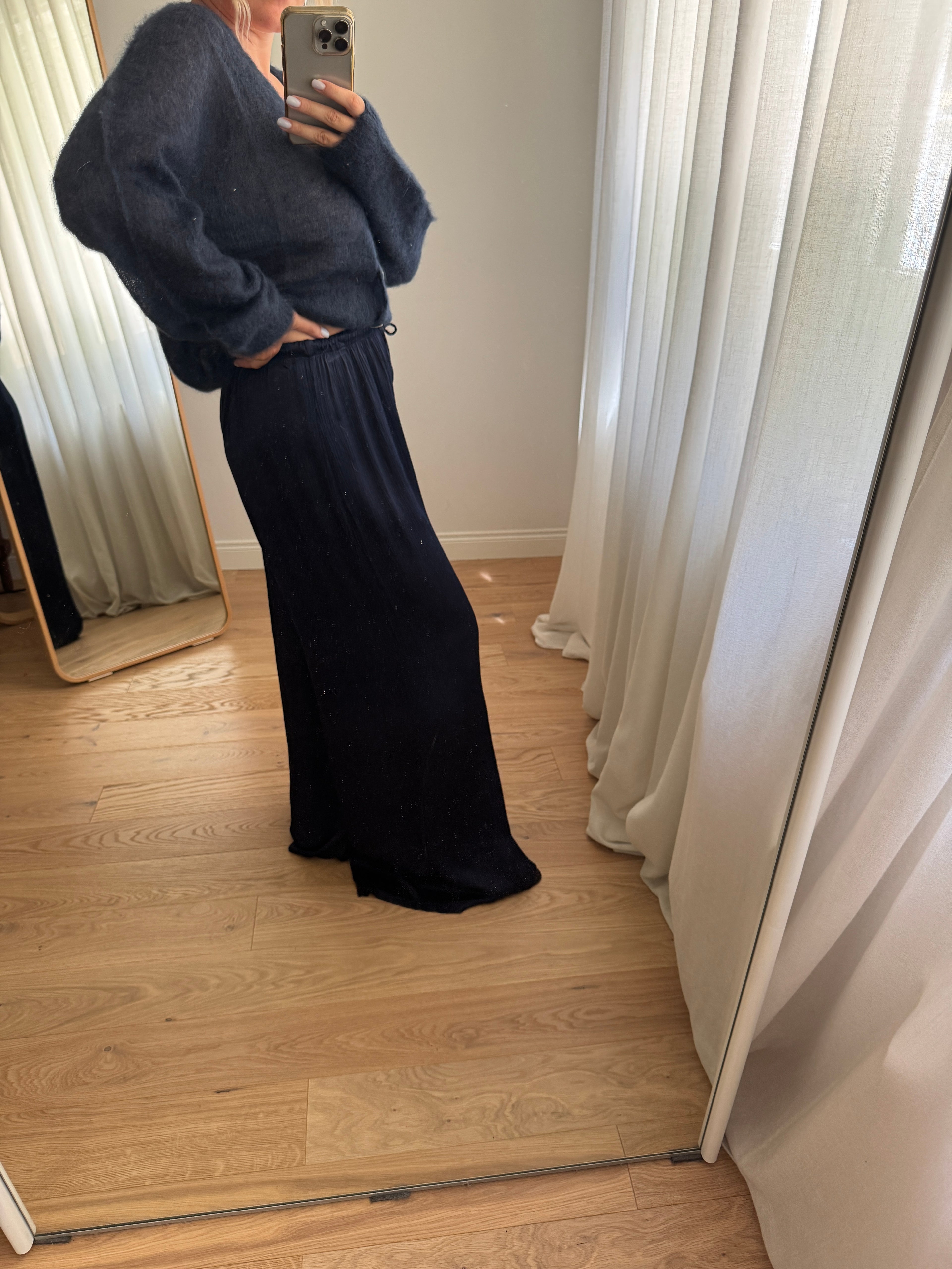 Pantaloni in viscosa - Navy