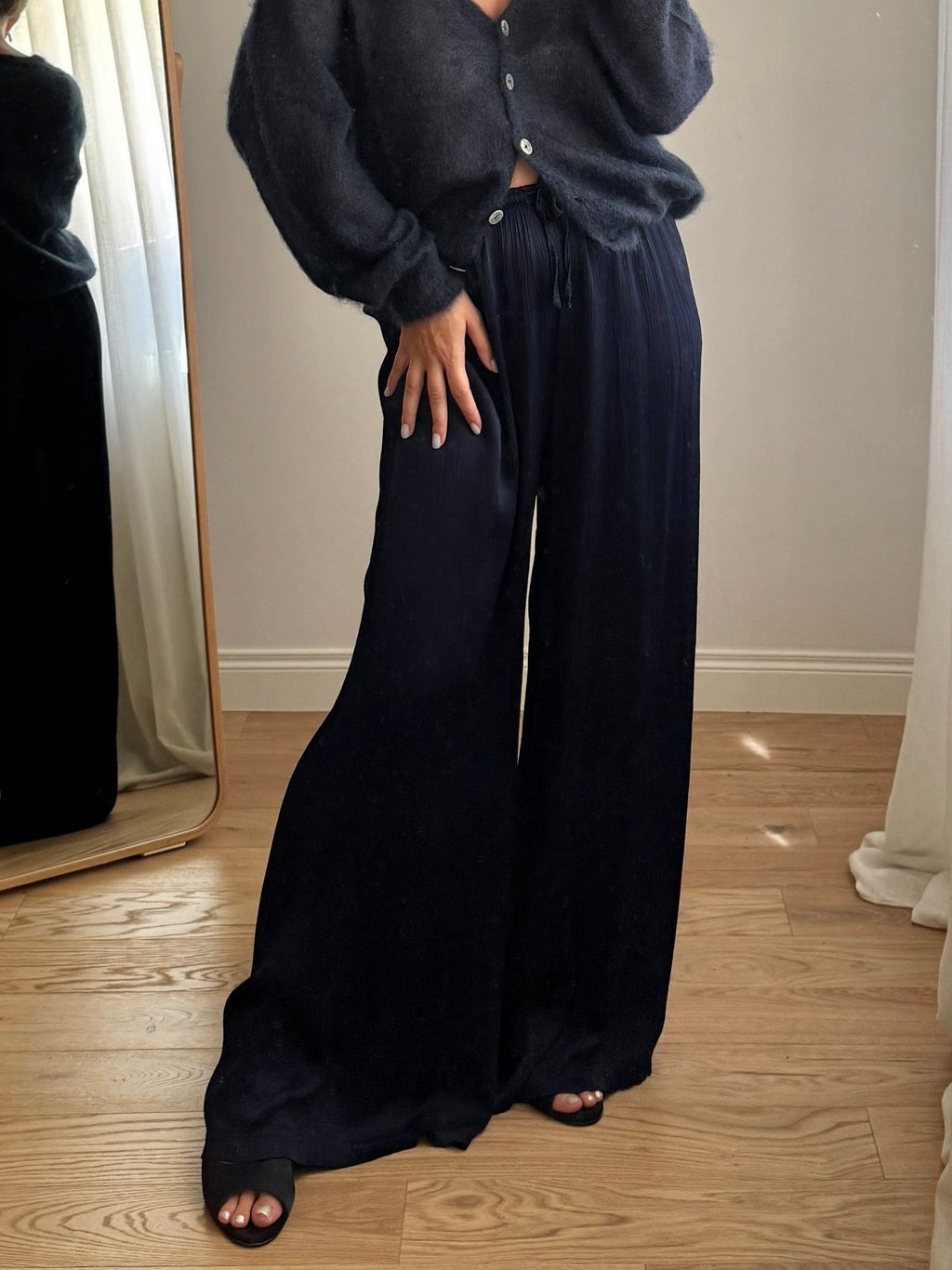 Pantaloni in viscosa - Navy