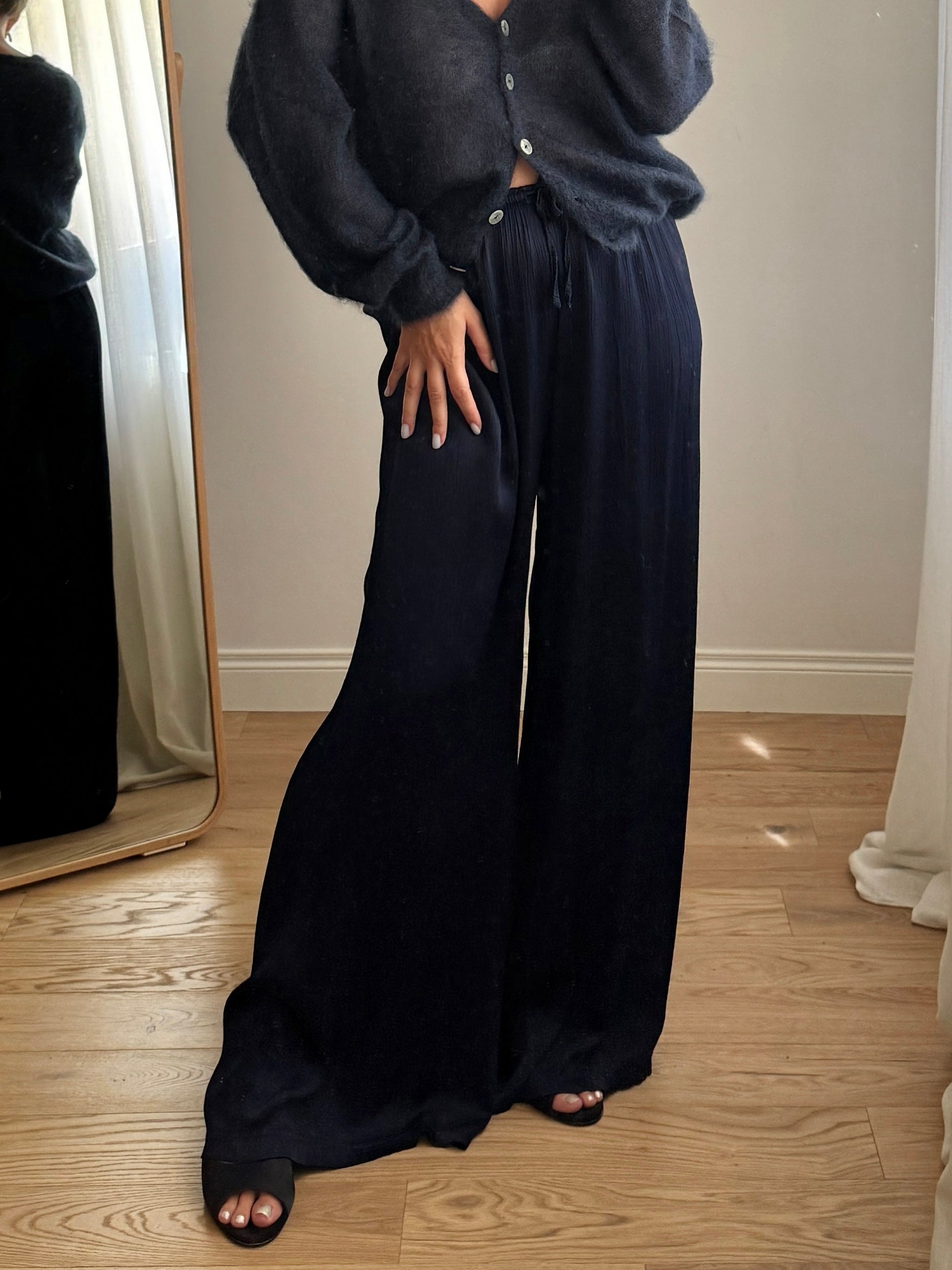 Pantaloni in viscosa - Navy
