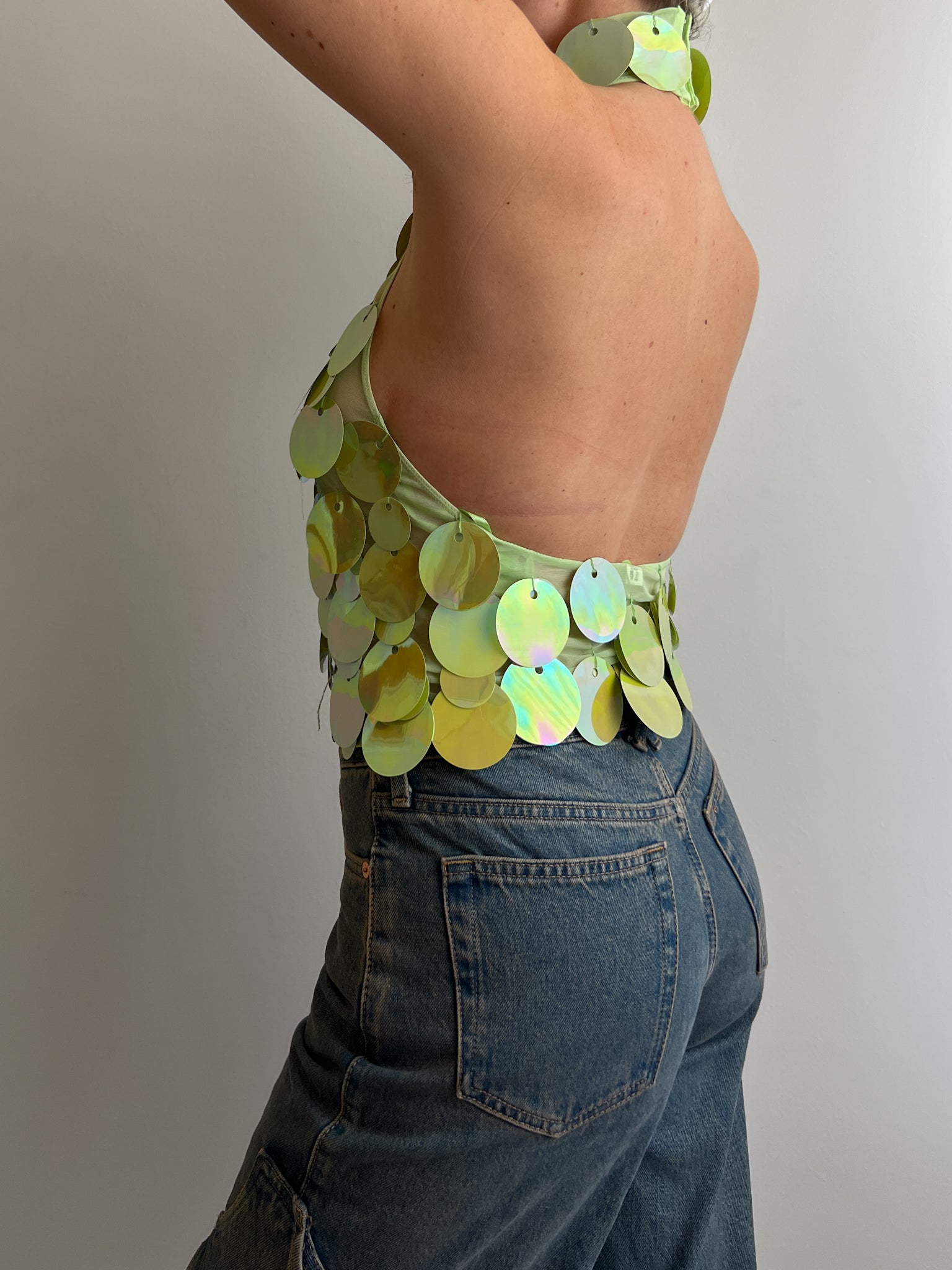 Maxi paillettes green top