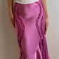 Pure silk pink midi skirt