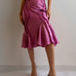 Pure silk pink midi skirt