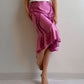 Pure silk pink midi skirt