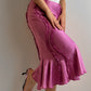 Pure silk pink midi skirt