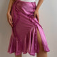 Pure silk pink midi skirt