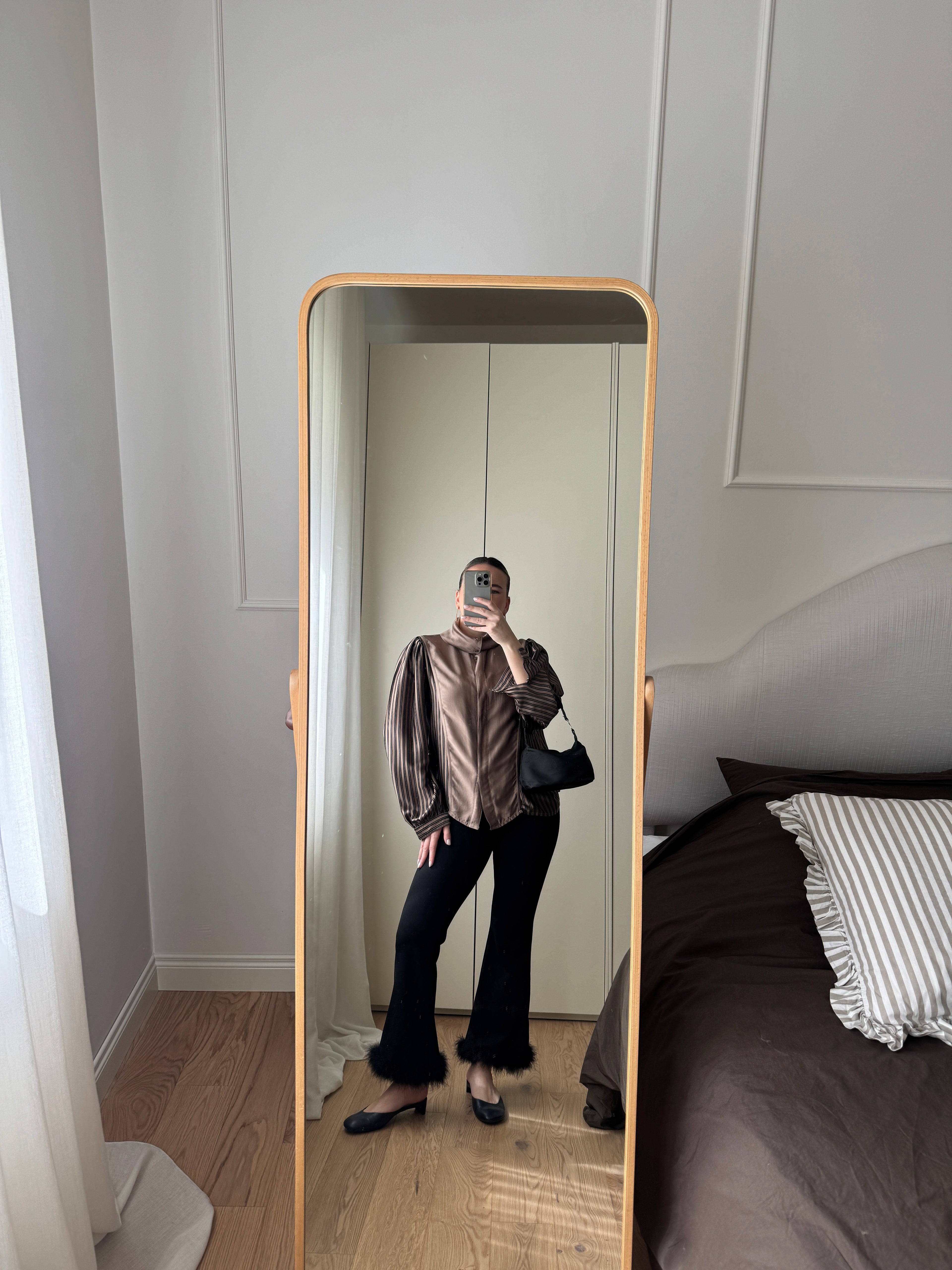 Blusa a righe in pura seta