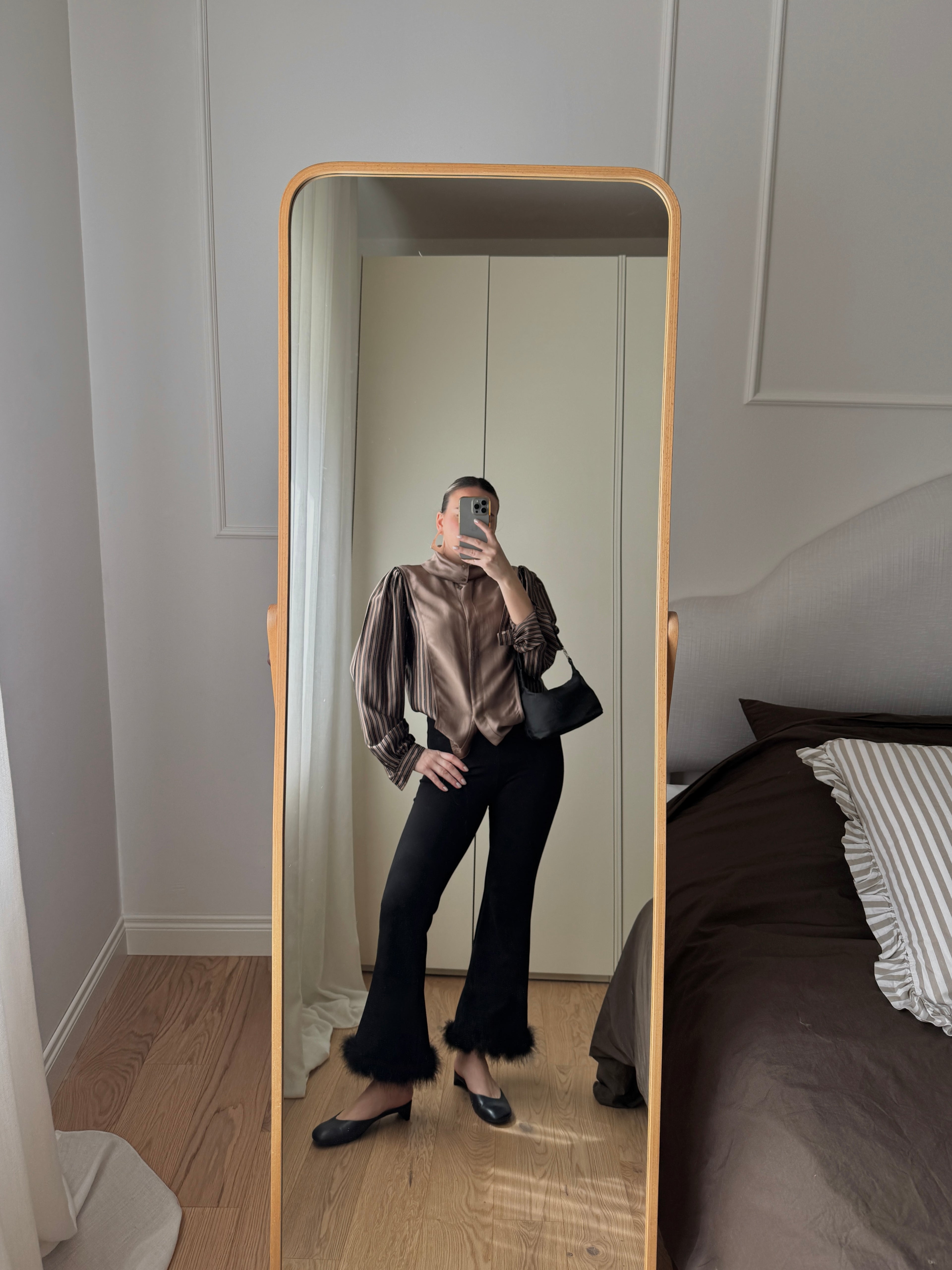 Blusa a righe in pura seta