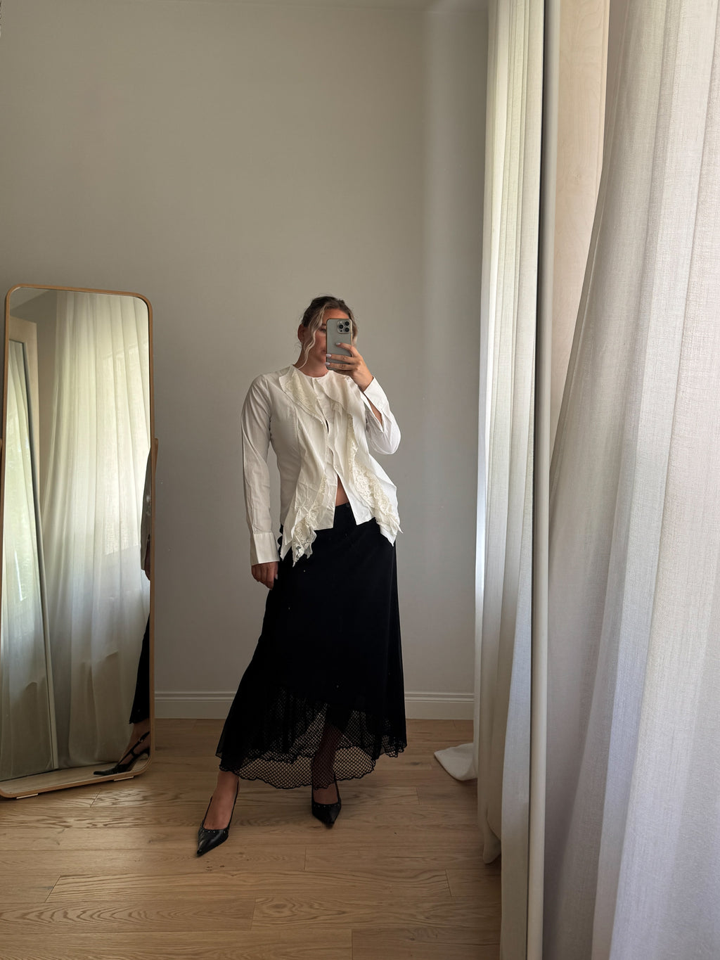 Blusa Nara Camicie bianca con ruches