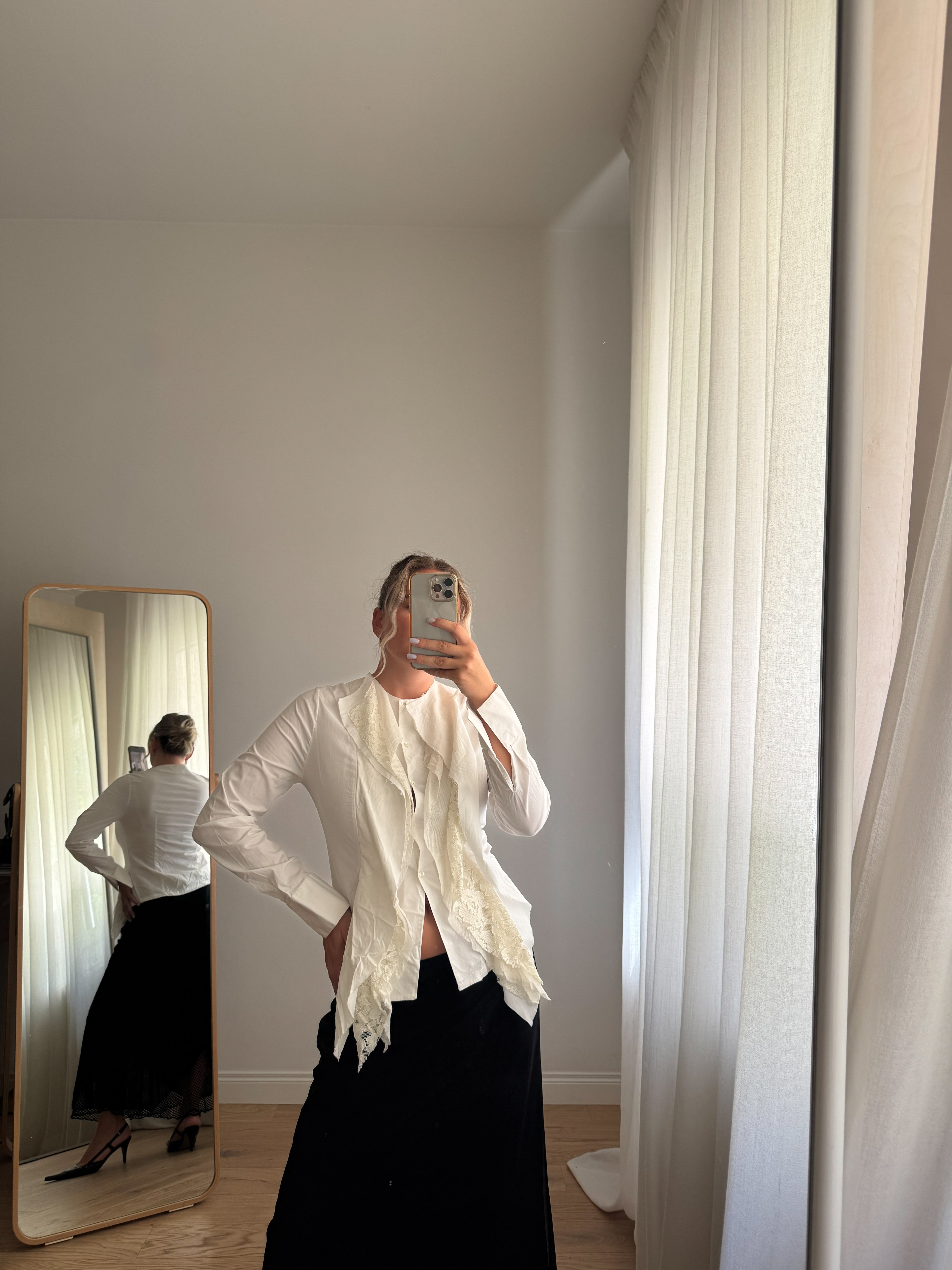 Blusa Nara Camicie bianca con ruches