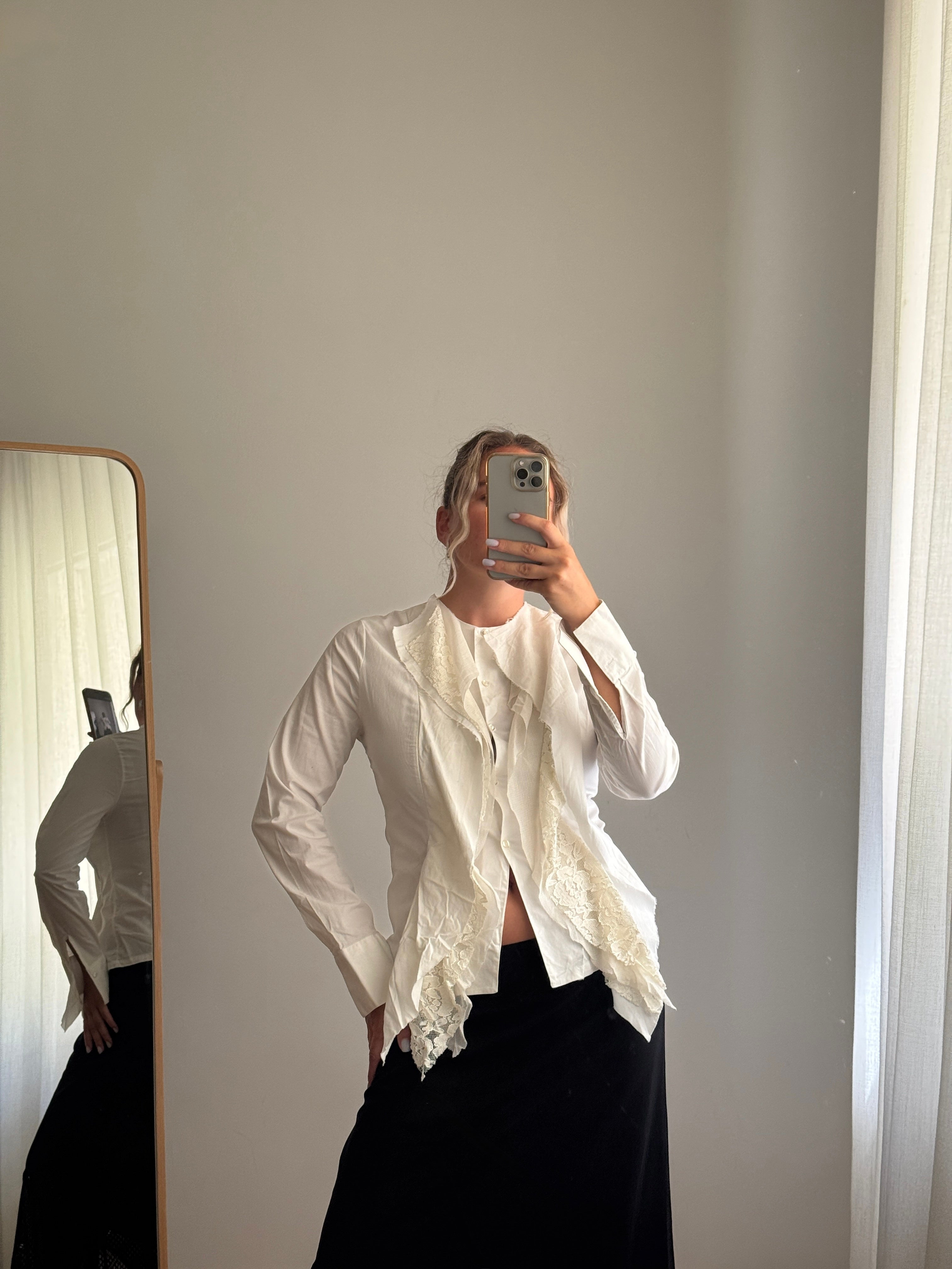 Blusa Nara Camicie bianca con ruches
