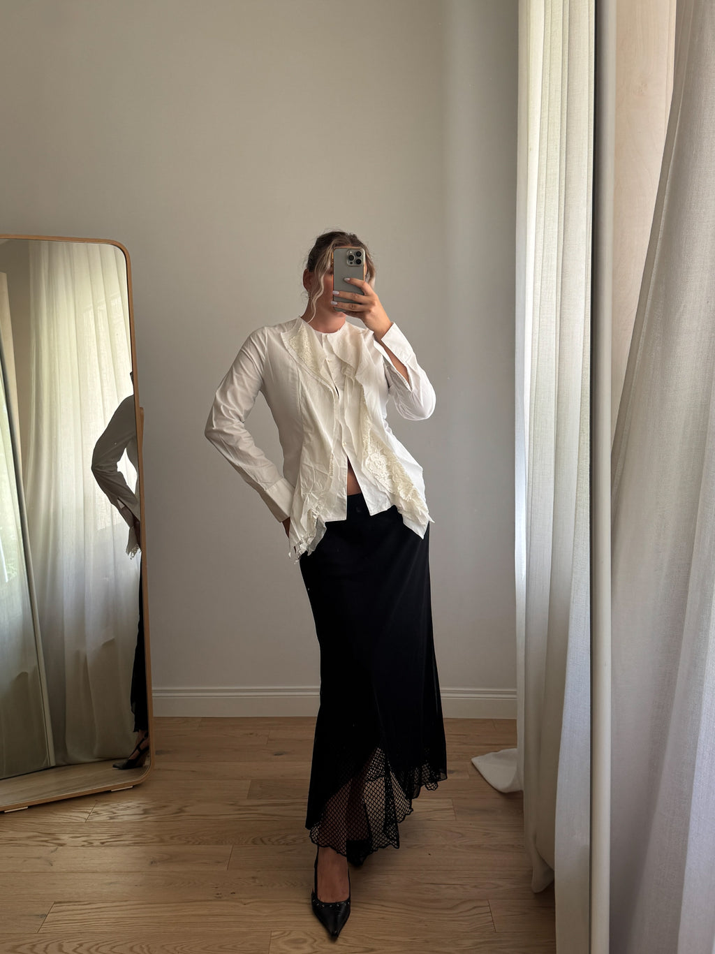Blusa Nara Camicie bianca con ruches