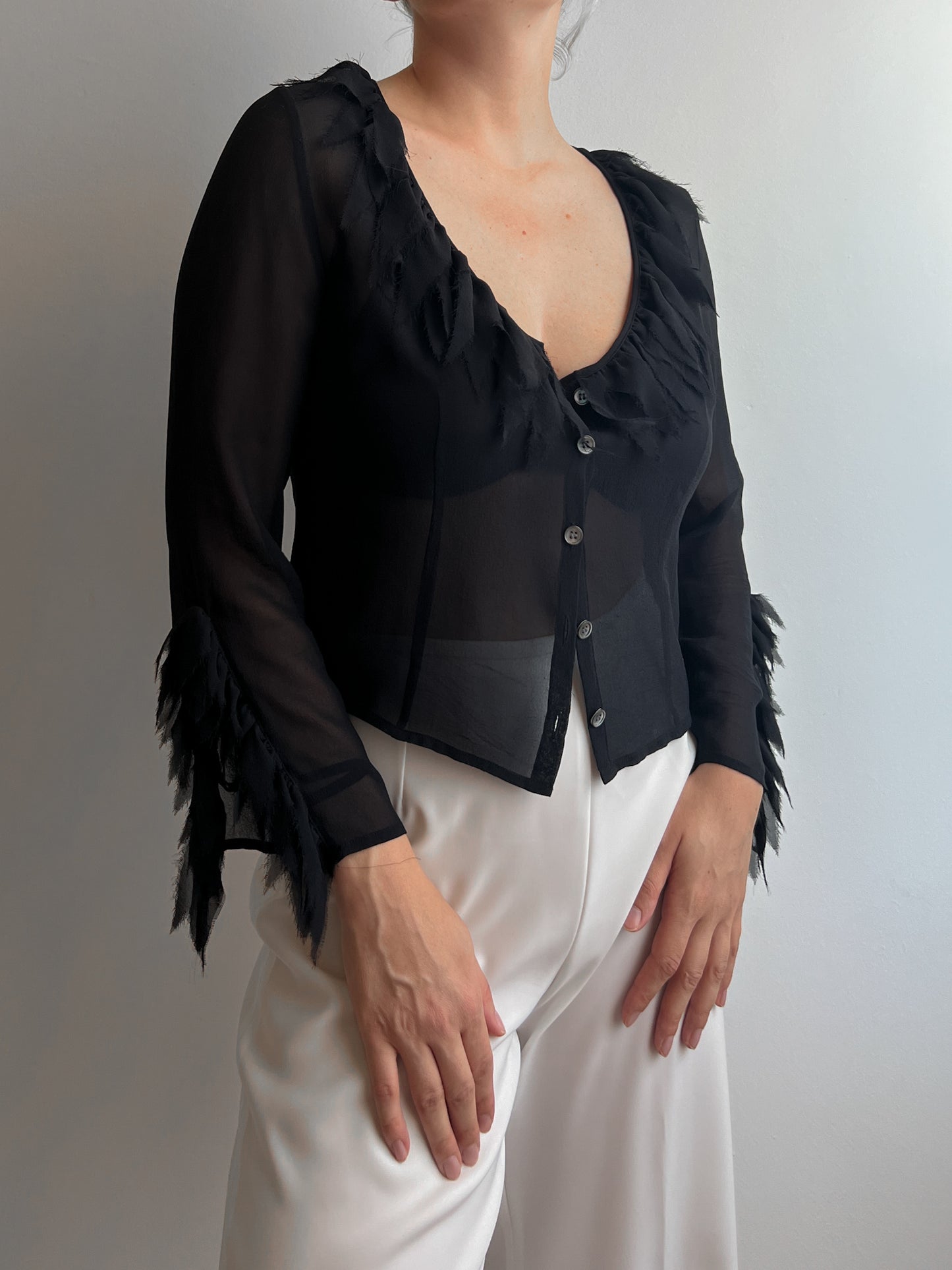 Pure silk black blouse