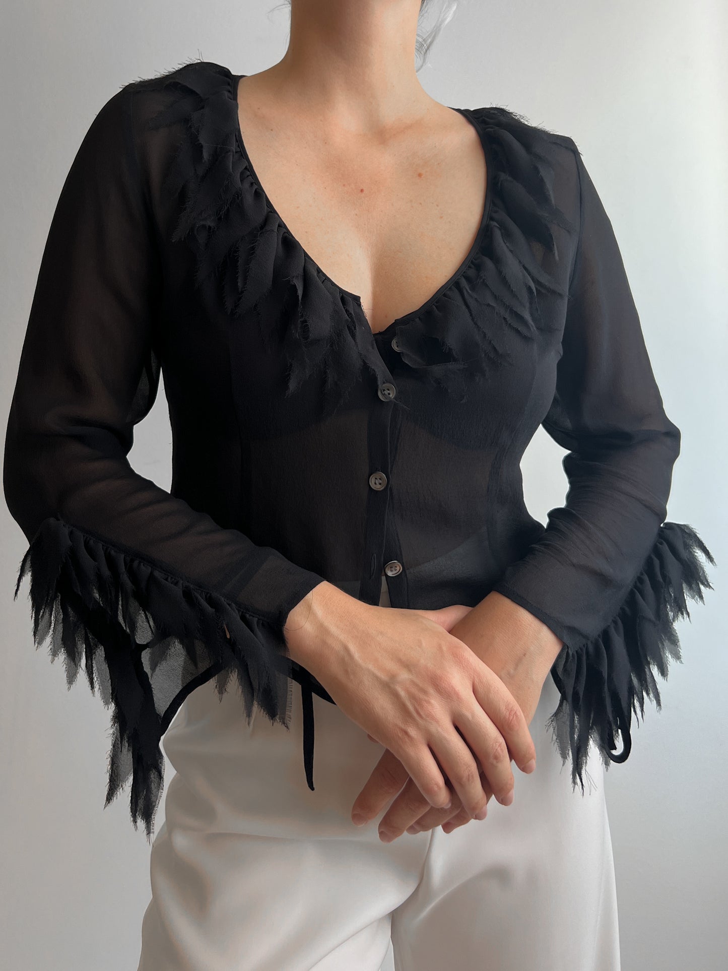 Pure silk black blouse